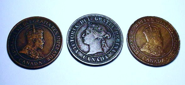 [3] OLD CANADIAN LARGE CENTS: [3] OLD CANADIAN LARGE CENTS