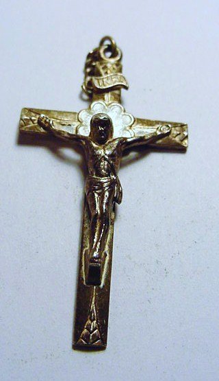 VINTAGE STERLING ENAMEL CROSS: VINTAGE STERLING ENAMEL CROSS