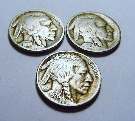 1919, 1920, 1926 BUFFALO NICKELS: 1919, 1920, 1926 BUFFALO NICKELS