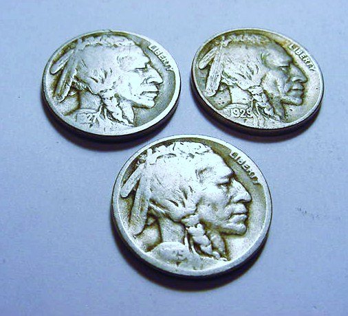 1925-S, 1927-S, 1929-S BUFFALO NICKELS: 1925-S, 1927-S, 1929-S BUFFALO NICKELS