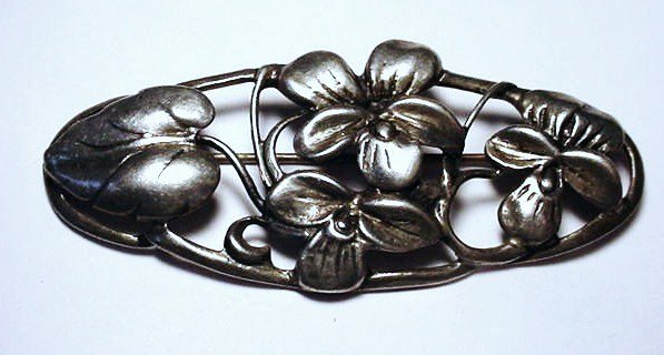 VINTAGE DANECRAFT STERLING FLORAL PIN: VINTAGE DANECRAFT STERLING FLORAL PIN