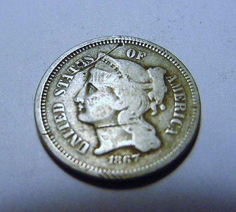 1867 3 CENT NICKEL: 1867 3 CENT NICKEL
