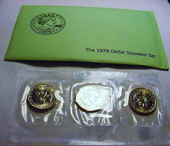 1979 SUSAN B. ANTHONY P-D-S DOLLAR SET GEM B.U.: 1979 SUSAN B. ANTHONY P-D-S DOLLAR SET GEM B.U.