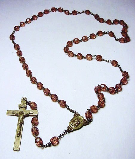 VINTAGE CRYSTAL ROSARY BEADS: VINTAGE CRYSTAL ROSARY BEADS
