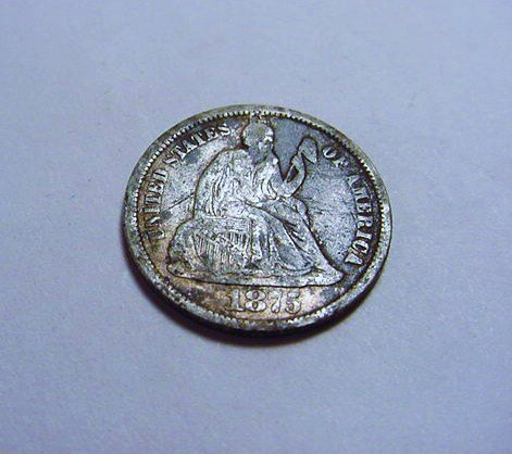 1875-CC SEATED DIME: 1875-CC SEATED DIME