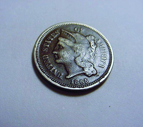 1865 3 CENT NICKEL: 1865 3 CENT NICKEL