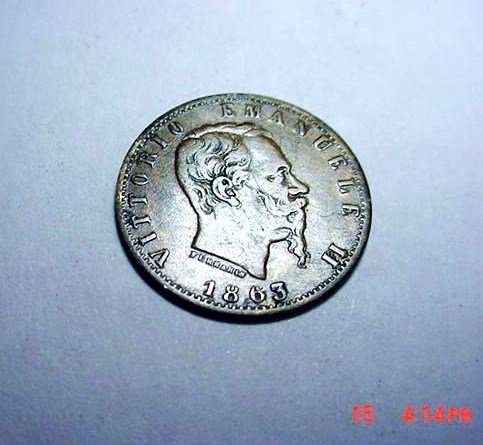 1863 T BN ITALY 20 CENTESIMI: 1863 T BN ITALY 20 CENTESIMI