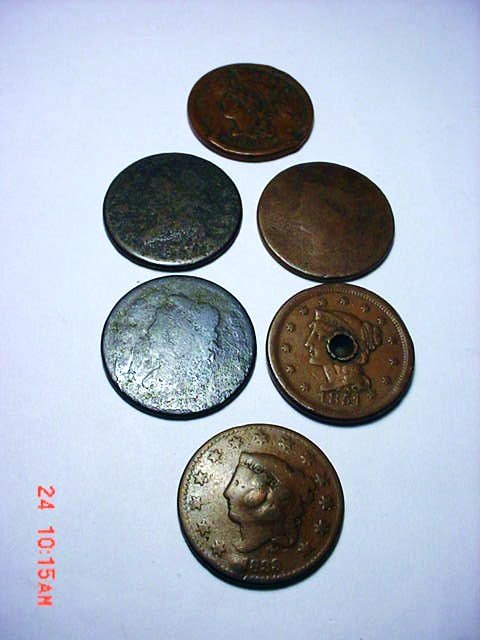 [6] LARGE CENTS: [6] LARGE CENTS