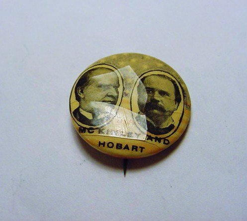 1896 McKINLEY HOBART CAMPAIGN BUTTON: 1896 McKINLEY HOBART CAMPAIGN BUTTON