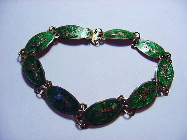 SIAM STERLING ENAMEL BRACELET: SIAM STERLING ENAMEL BRACELET