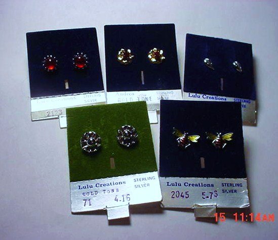 [5] PAIRS STERLING EARRINGS: [5] PAIRS STERLING EARRINGS