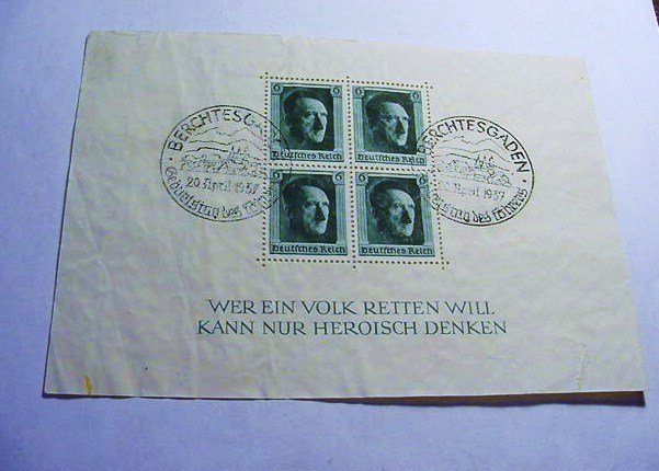 1937 HITLER SOUVENIR SHEET: 1937 HITLER SOUVENIR SHEET