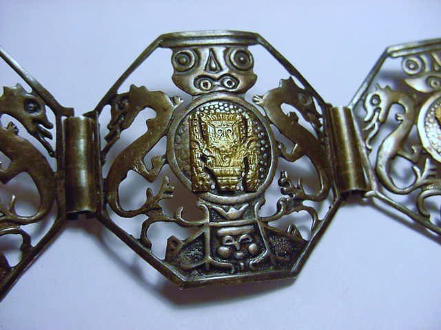 PERU STERLING 18K GOLD BRACELET - 3