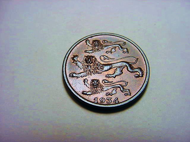 1934 ESTONIA 2 SENTI B.U.: 1934 ESTONIA 2 SENTI B.U.