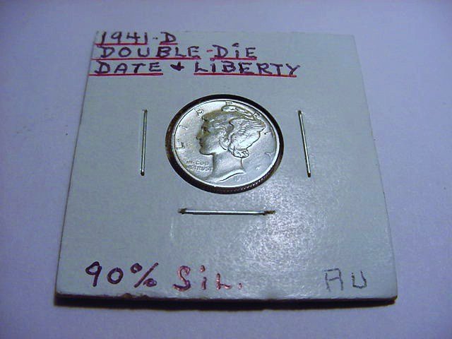 1941-D DOUBLE DIE DATE & LIBERTY MERCURY DIME: 1941-D DOUBLE DIE DATE & LIBERTY MERCURY DIME