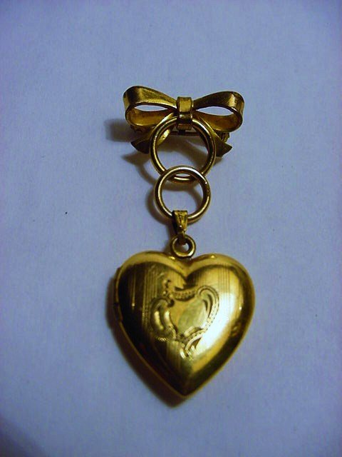 VINTAGE GOLD FILLED LOCKET PIN: VINTAGE GOLD FILLED LOCKET PIN