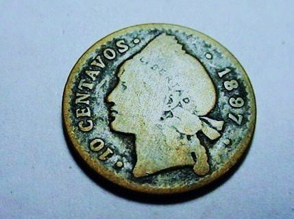 1897 DOMINICAN REPUBLIC 10 CENTAVOS: 1897 DOMINICAN REPUBLIC 10 CENTAVOS