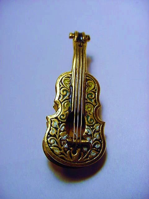 VINTAGE SPAIN VIOLIN PIN: VINTAGE SPAIN VIOLIN PIN