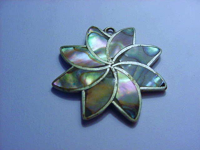 MEXICAN STERLING ABALONE PENDANT: MEXICAN STERLING ABALONE PENDANT