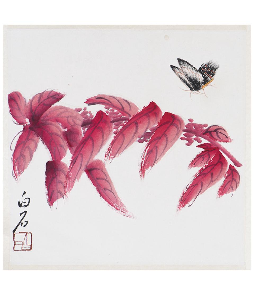 A Painting of Red Leaf and Butterfly (1 of 2)
