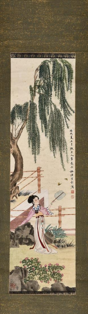 A CHINESE SCROLL PAINTING OF BEAUTY (1 of 7)