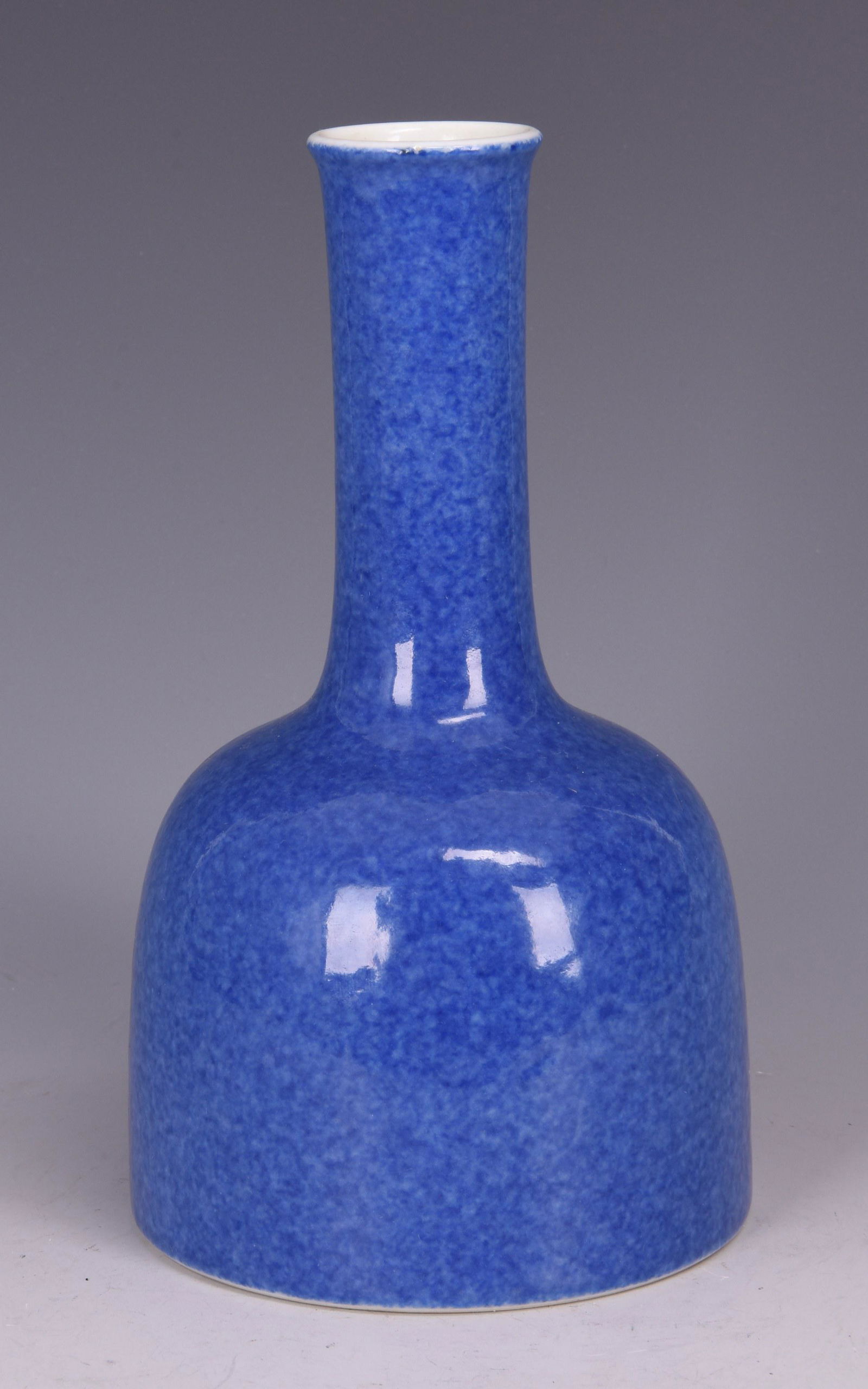 A POWER-BLUE GLAZED MALLET-SHAPED VASE, QING DYNASTY, (1 of 7)