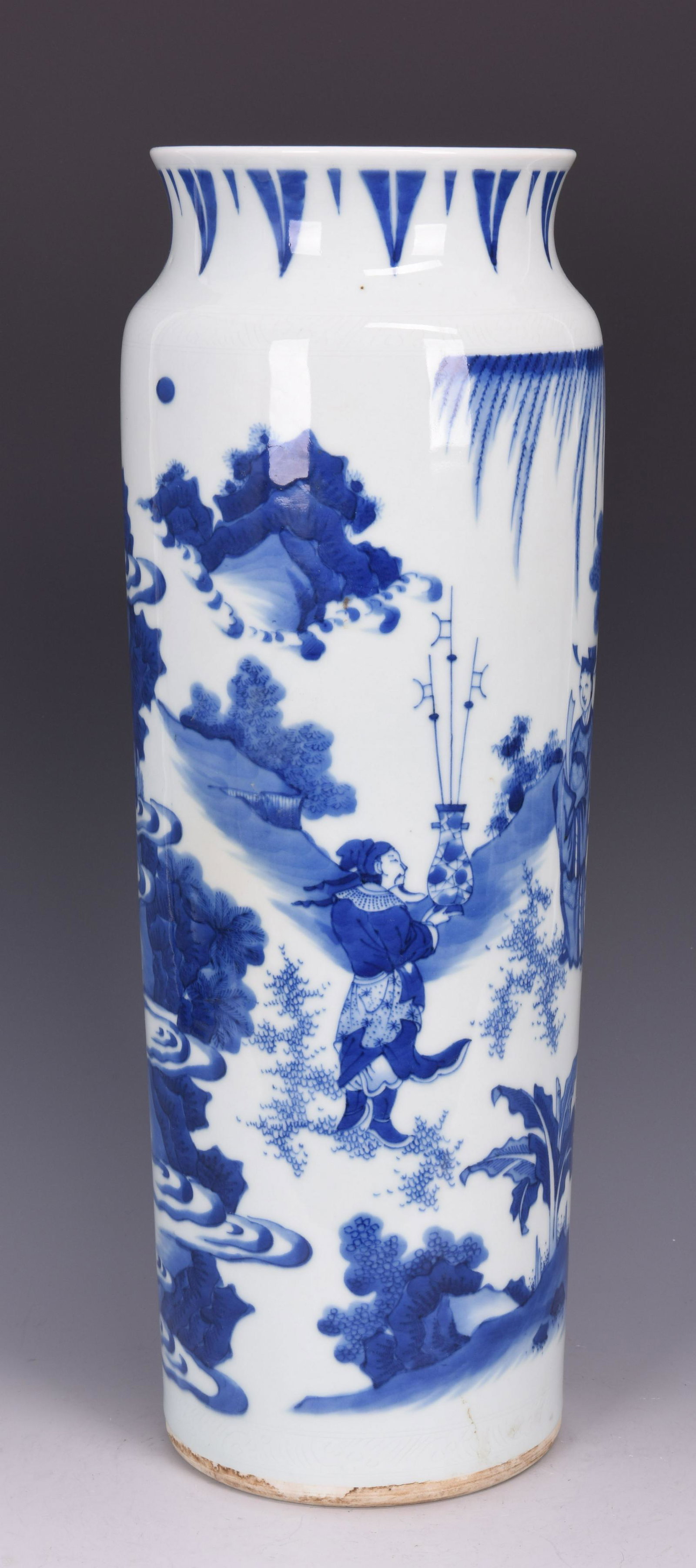 A BLUE AND WHITE ' FIGURAL' VASE, MING DYNASTY,: Height: 44cm
