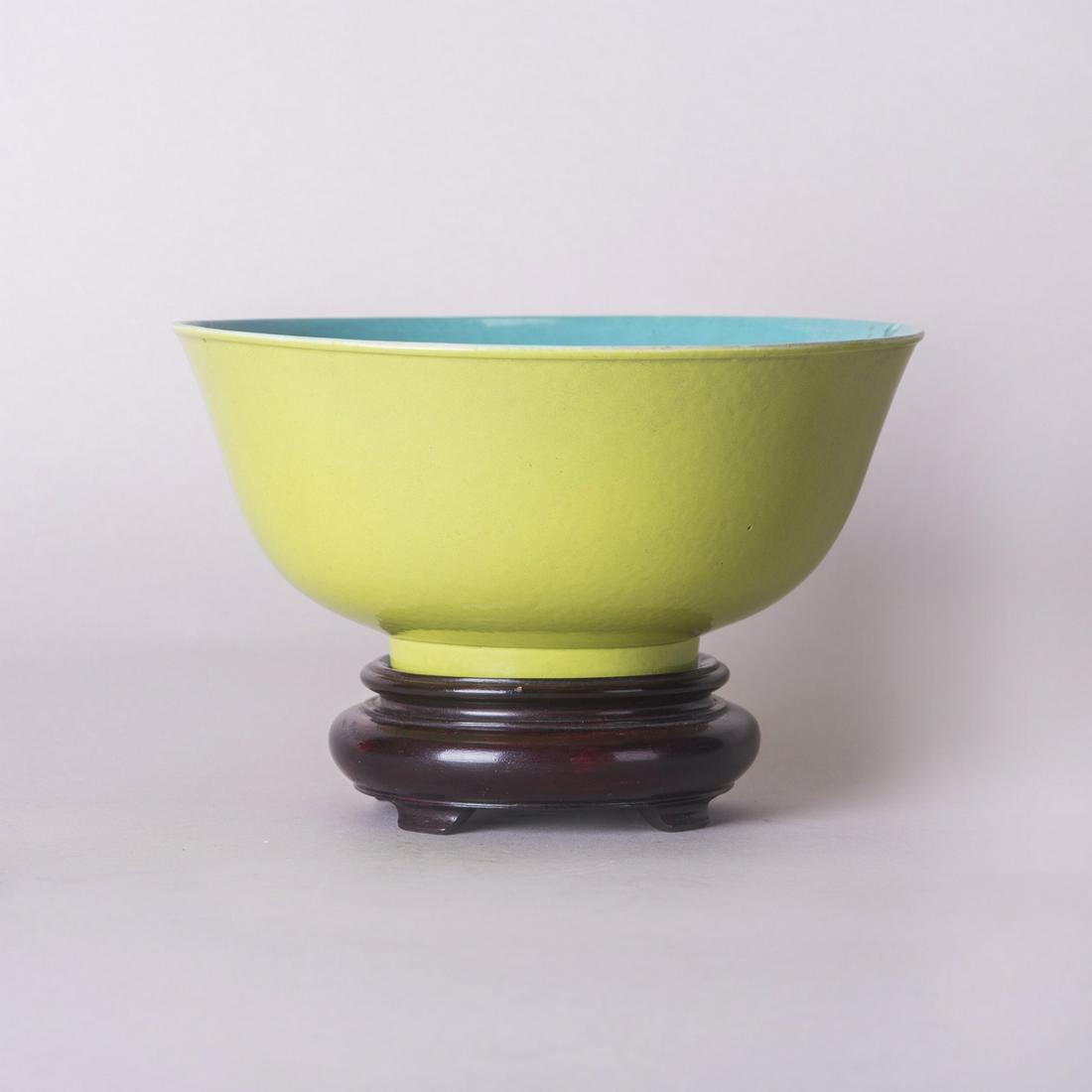 A APPLE-GREEN AND TURQUOISE GLAZED BOWL, WITH GUANGXU (1 of 5)