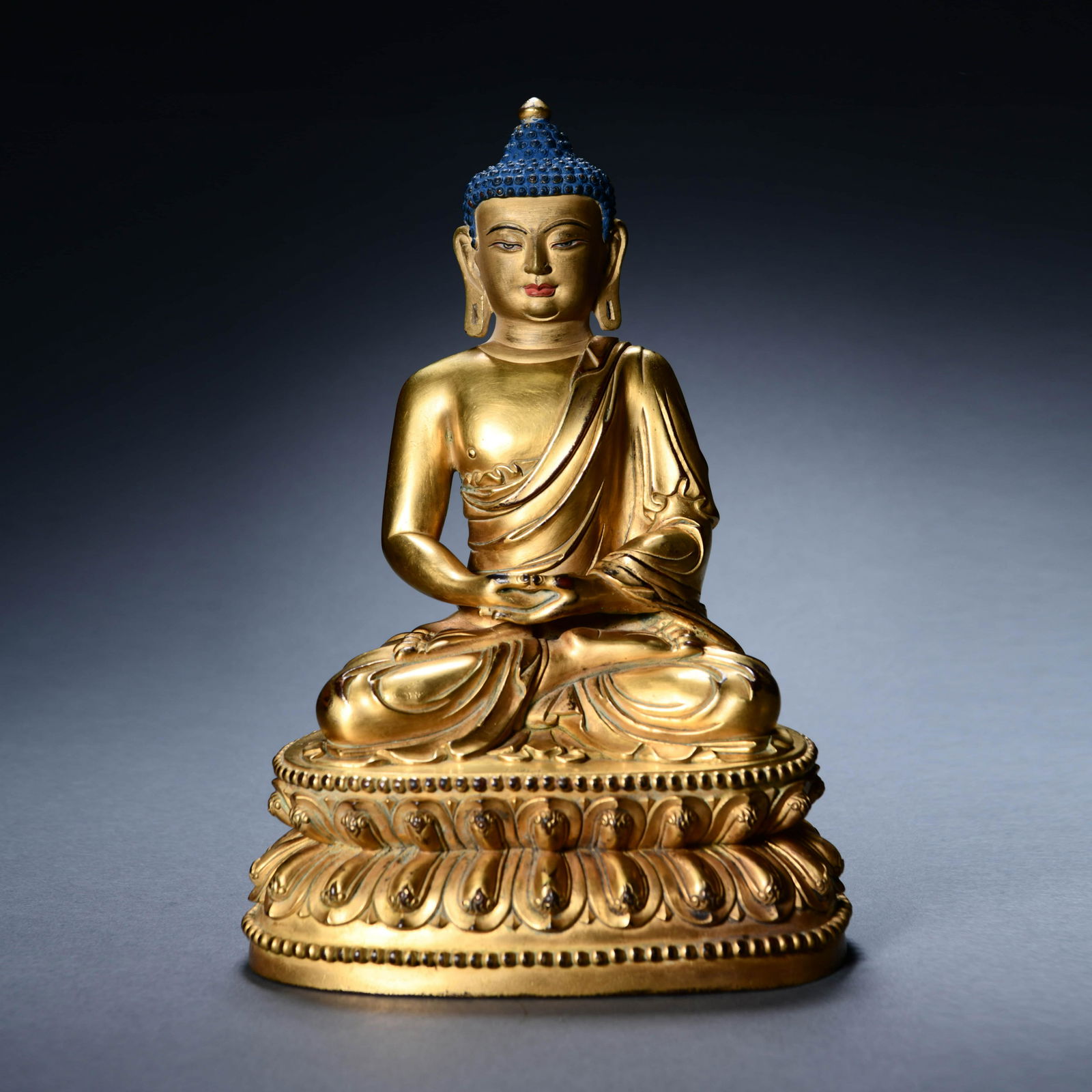 A Gilt Bronze Statue Of Shakyamuni (1 of 8)