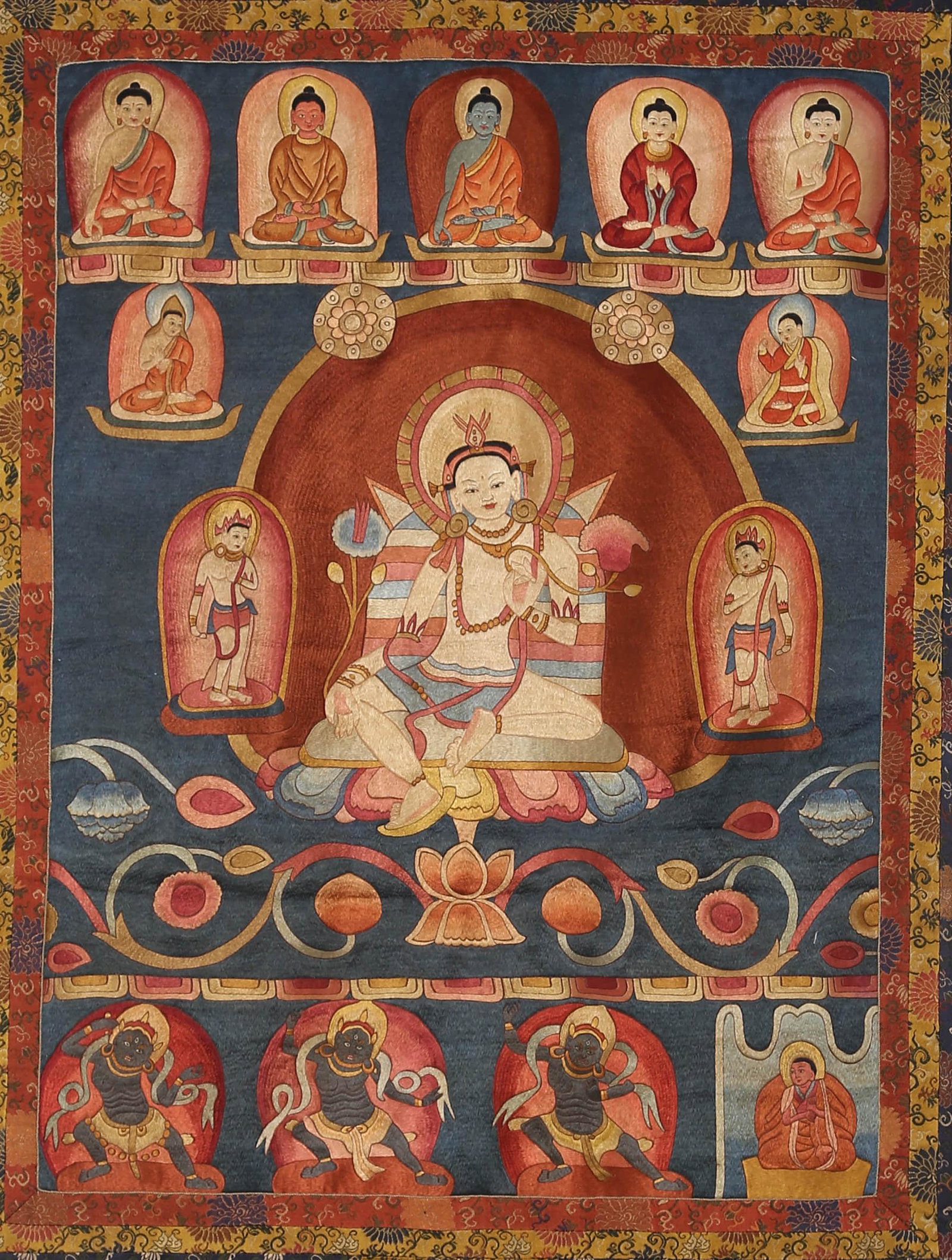 An Embroidered Thangka Of Buddha Statue (1 of 12)