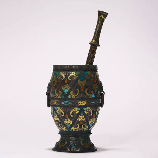 A Chinese Zhan Guo Period Gold And Silver Inlaid