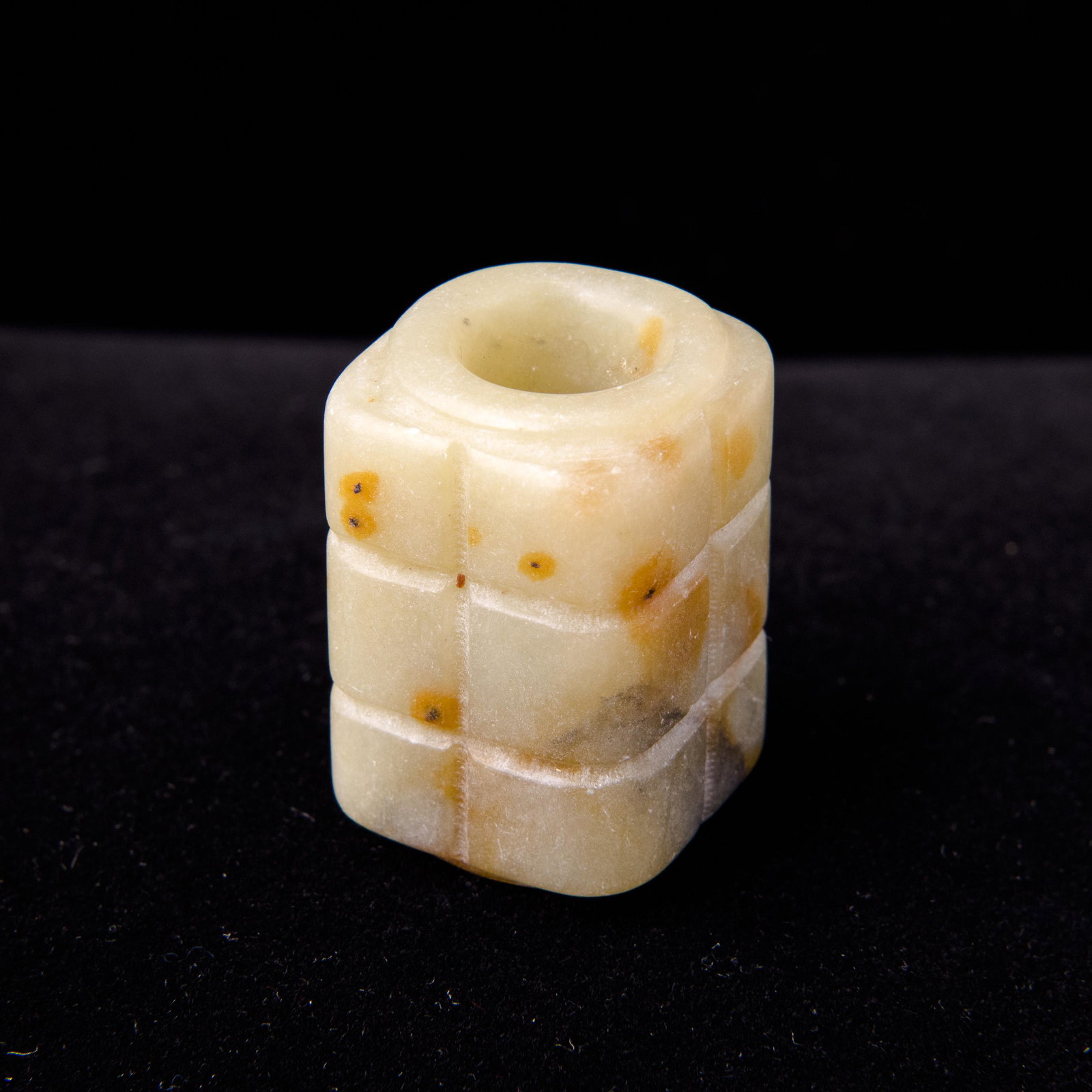 A THREE-TIERED JADE CONG VASE (1 of 7)