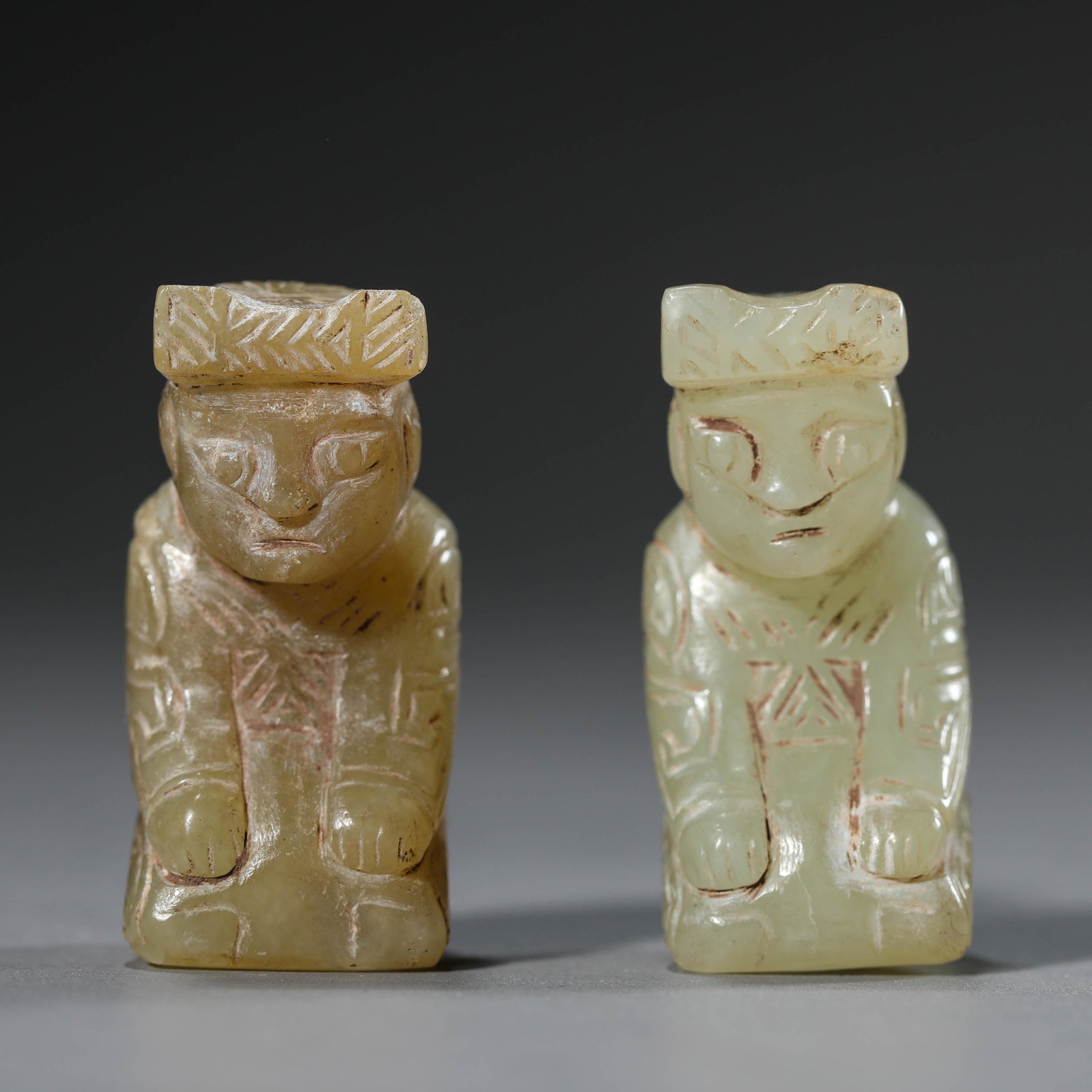Two Carved Jade Figure Ornaments (1 of 6)
