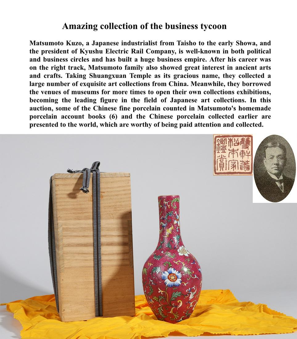 THE YANGCAI-GLAZED FLOWER OLIVE-SHAPED VASE (1 of 9)
