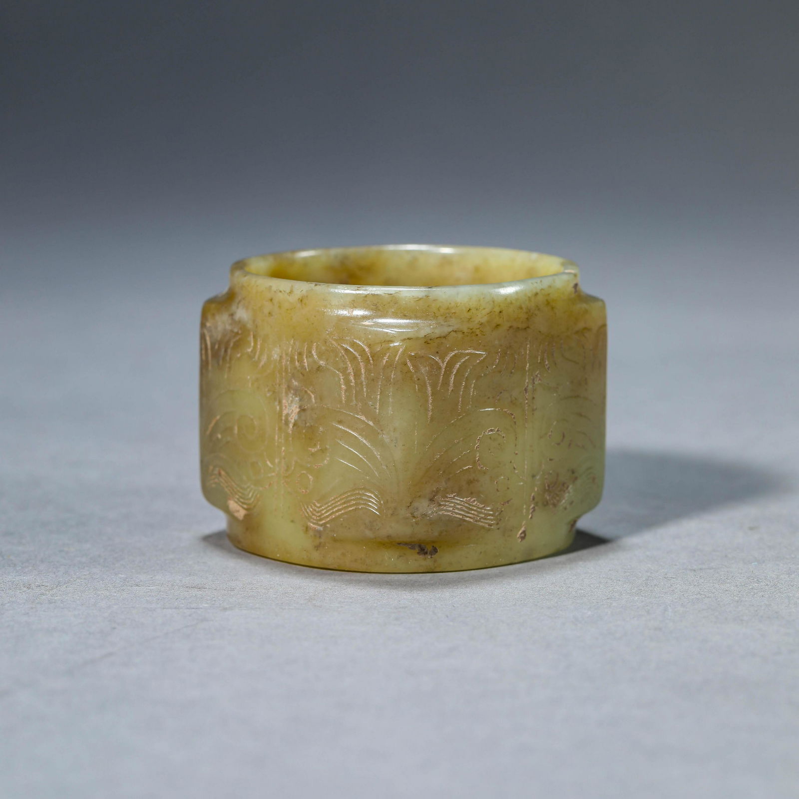 Carved Russet Jade Cong (1 of 6)
