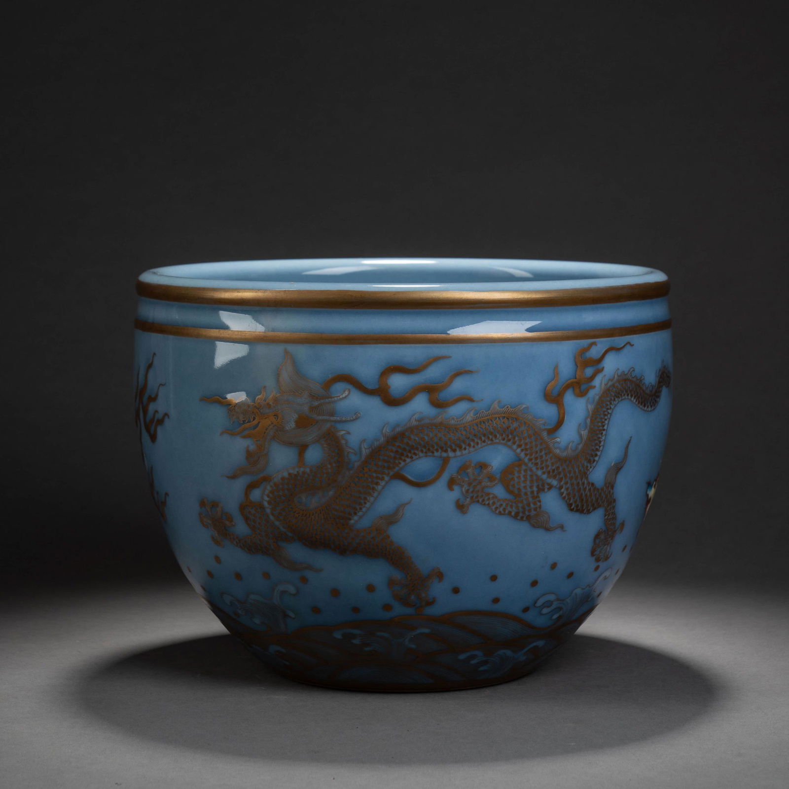 Blue-Ground and Gilt Decorated Dragon Jar (1 of 11)
