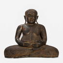 Gold Painted Bronze Statue of Seated Buddha