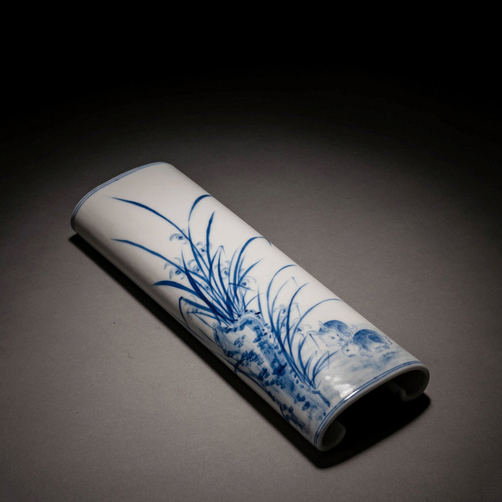 Blue and White Orchid Arm Rest (1 of 9)