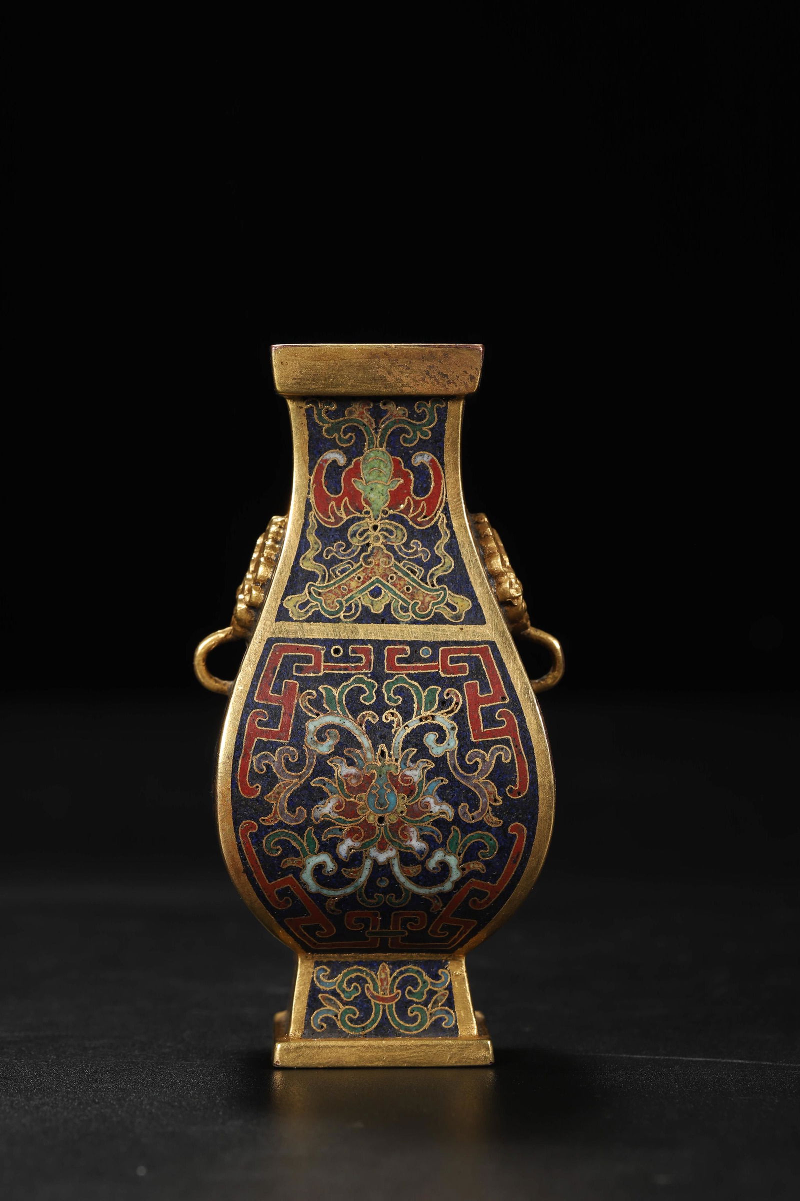 A Chinese Gilt Bronze Cloisonne Enamel Falang Beast-Ears Zun (1 of 7)