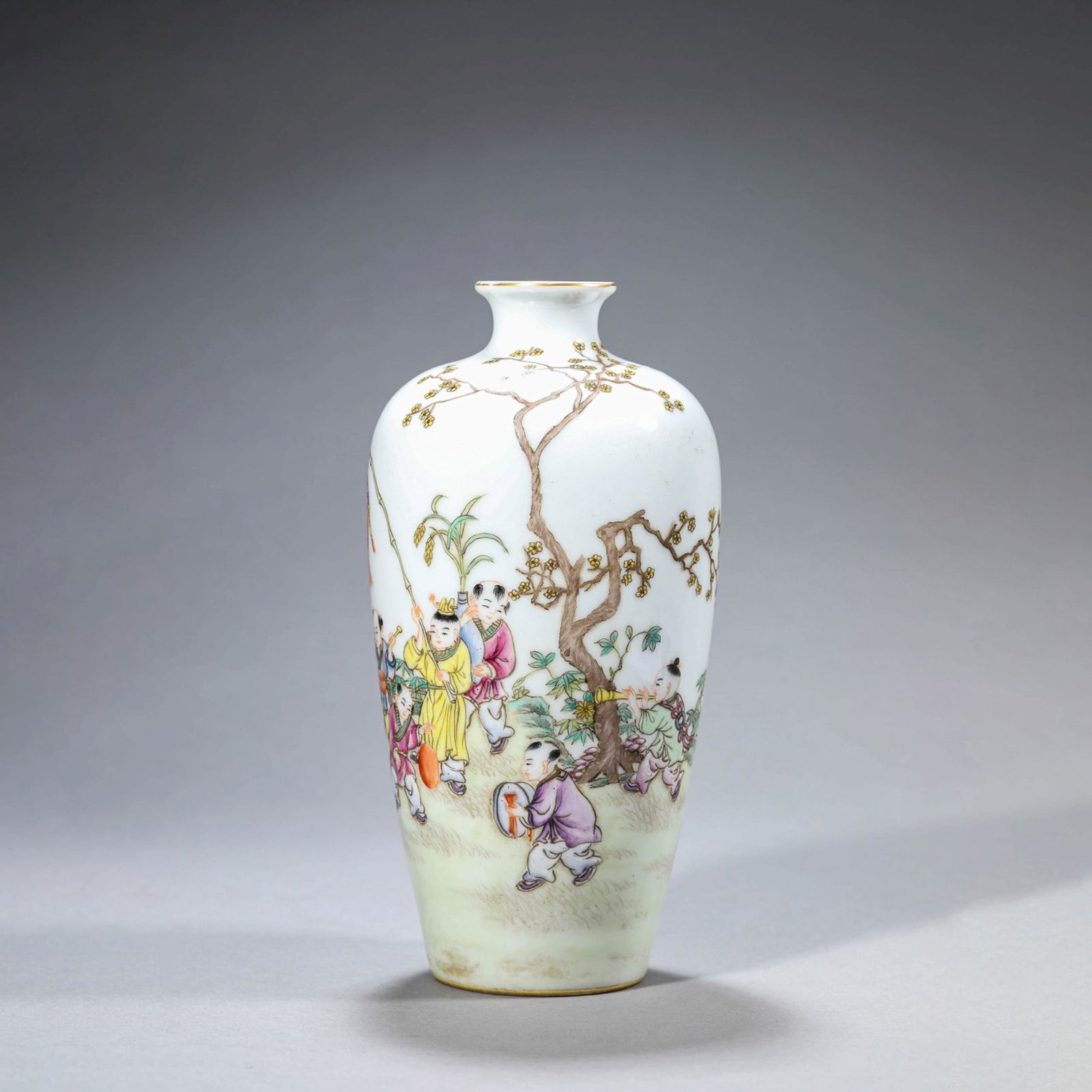 Famille Rose Boys Playing Meiping Vase (1 of 8)