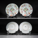 Pair Of Famille Rose Peaches Plates