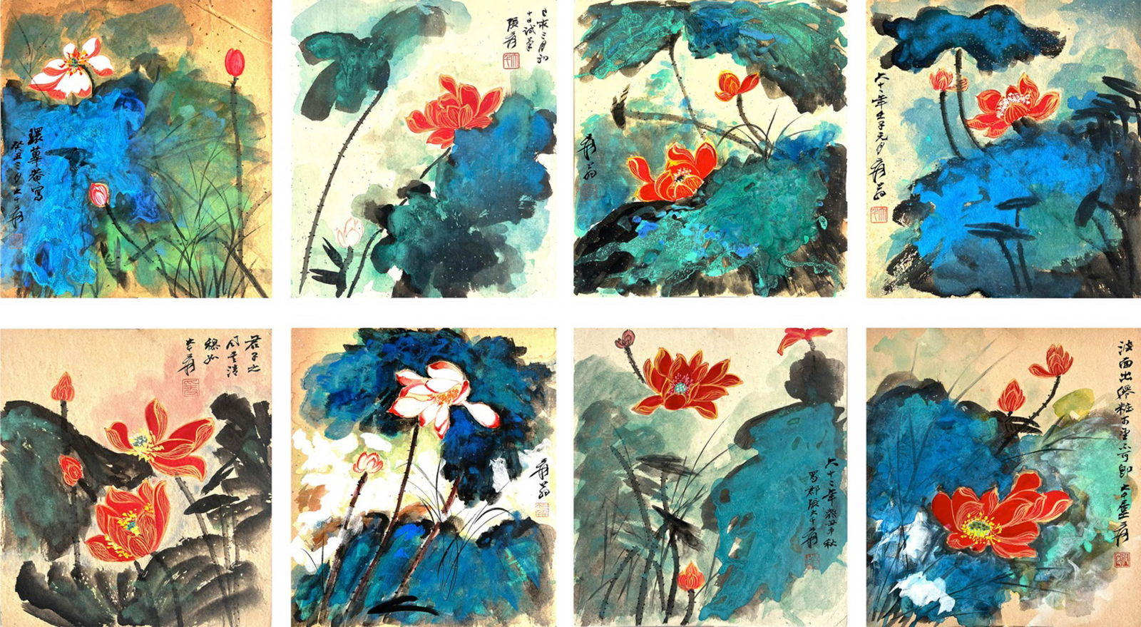 Zhang Daqian, Attributed to, Lotus Pond (1 of 9)