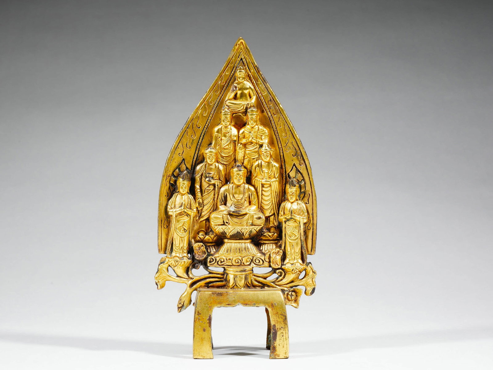 A GILT BRONZE AMITABHA STATUE (1 of 9)