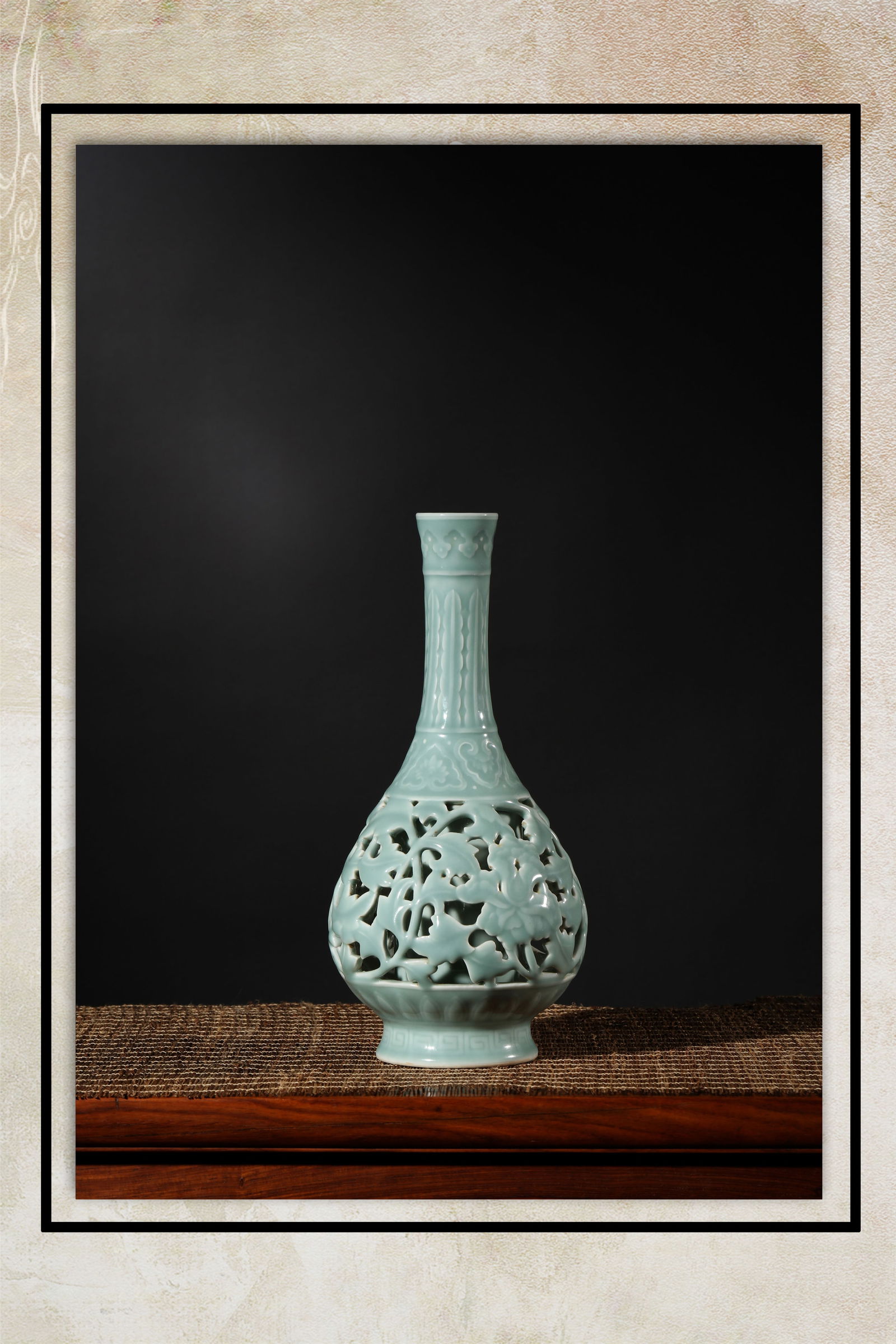 Openwork Celadon Glaze Flower Vase (1 of 4)