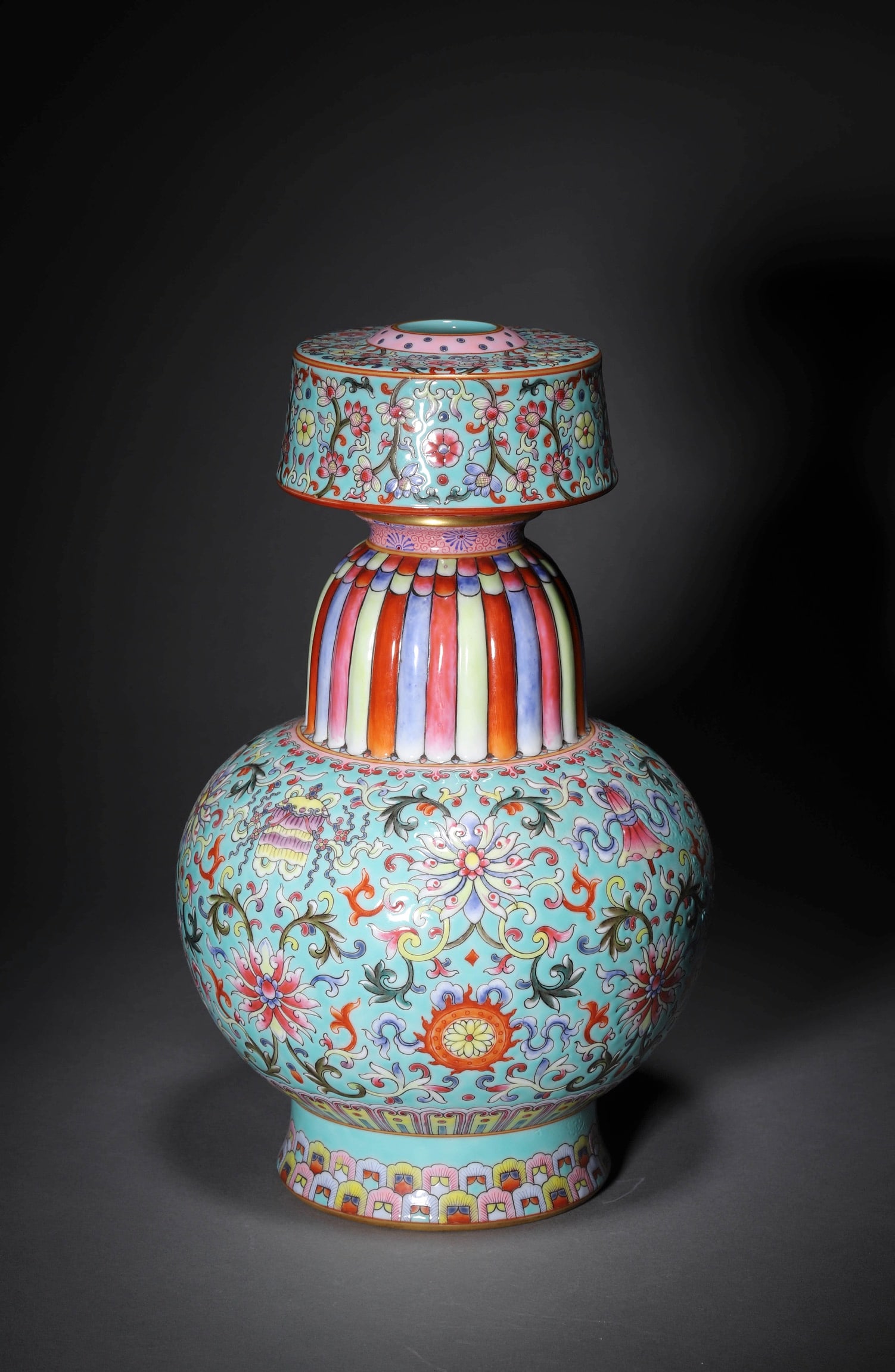 A Famille Rose Buddhist Altar Pot (1 of 6)