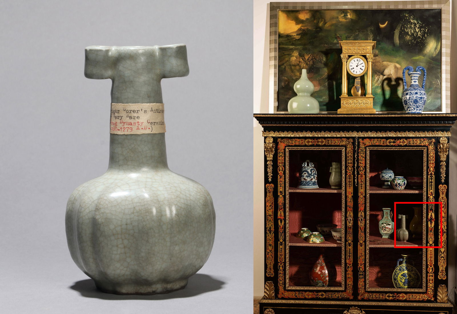 A GE KILN MELON FORMED DOUBLE EARED VASE (1 of 9)