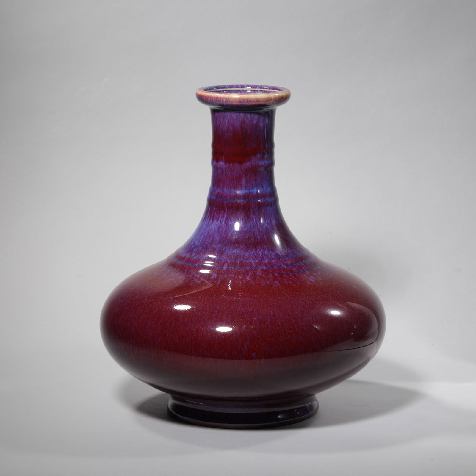 FLAMBE GLAZE COMPRESSED DISH-TOP VASE (1 of 6)