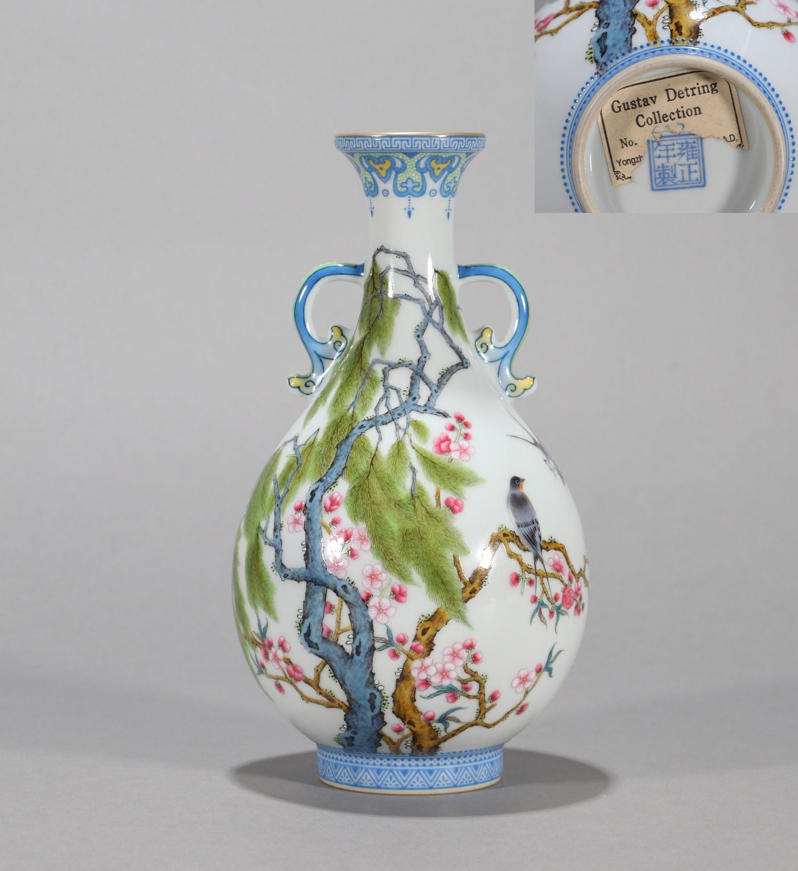 A FALANGCAI 'SWALLOWS AND WILLOW' VASE (1 of 11)
