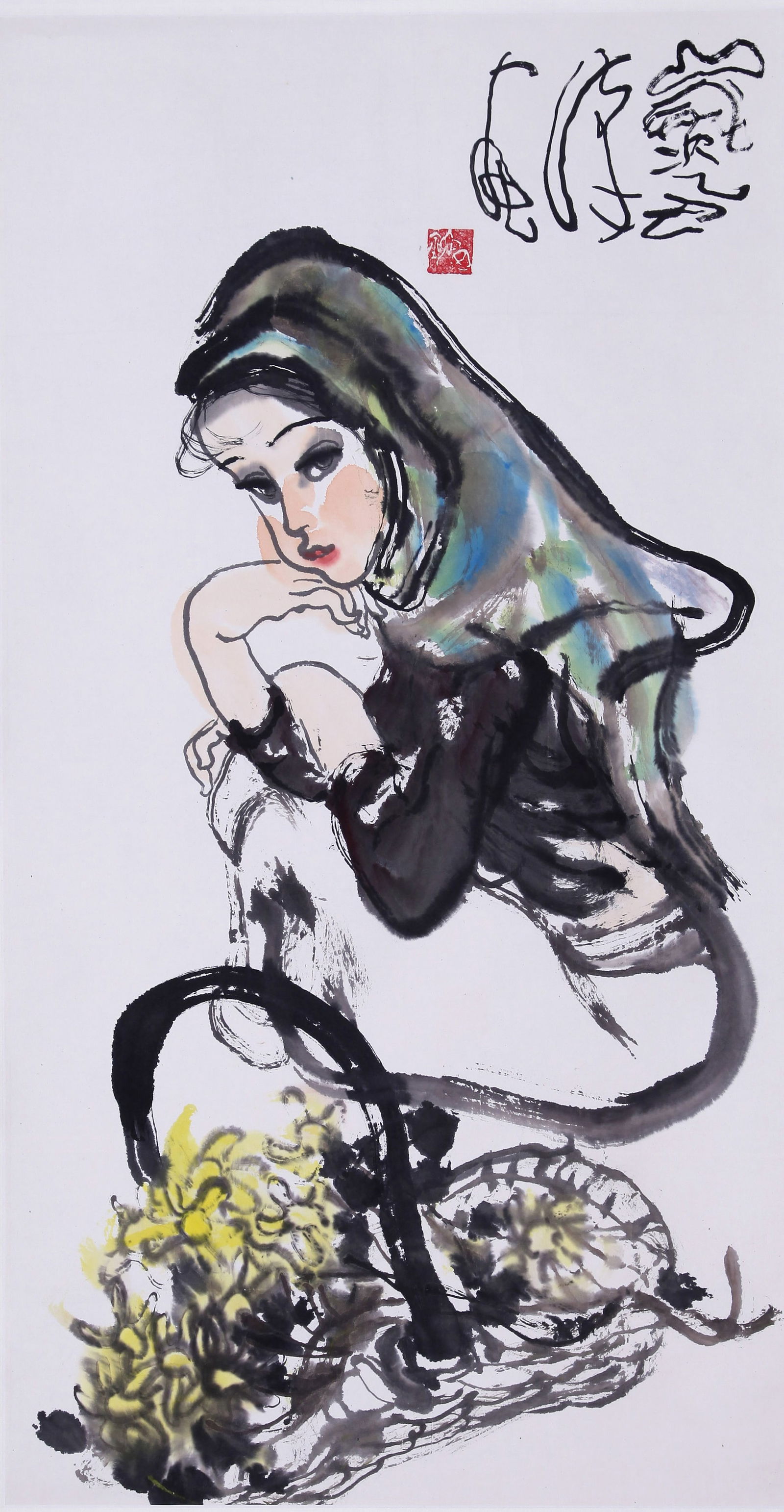 ATTRIBUTED TO LIU HAN, LADY, HANGING SCROLL (1 of 5)