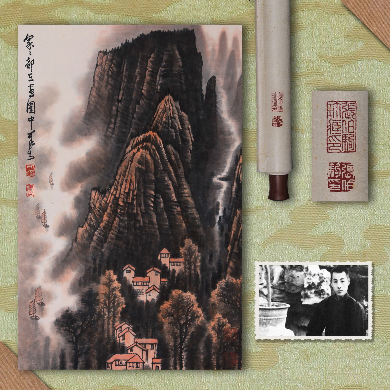 ATTRIBUTED TO LI KERAN, LANDSCAPE, HANGING SCROLL (1 of 16)